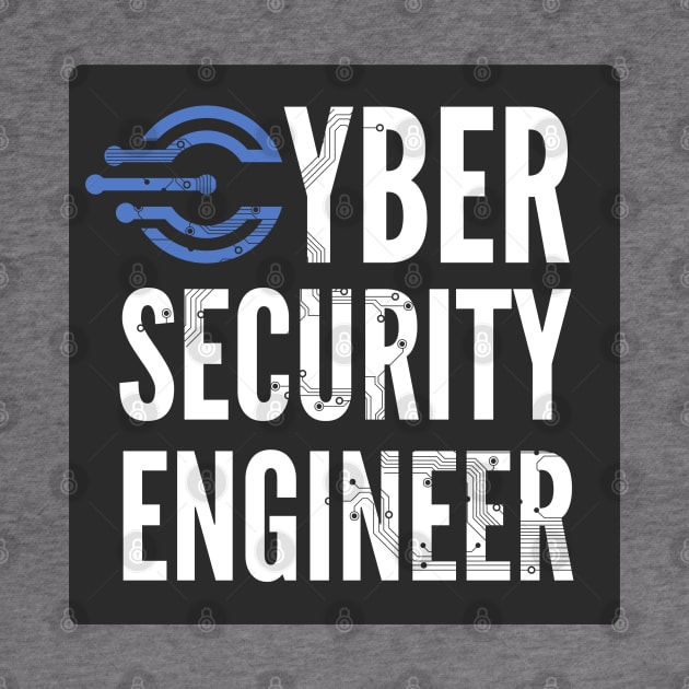 Cyber Security Engineer Blue Circuits Black Background by FSEstyle